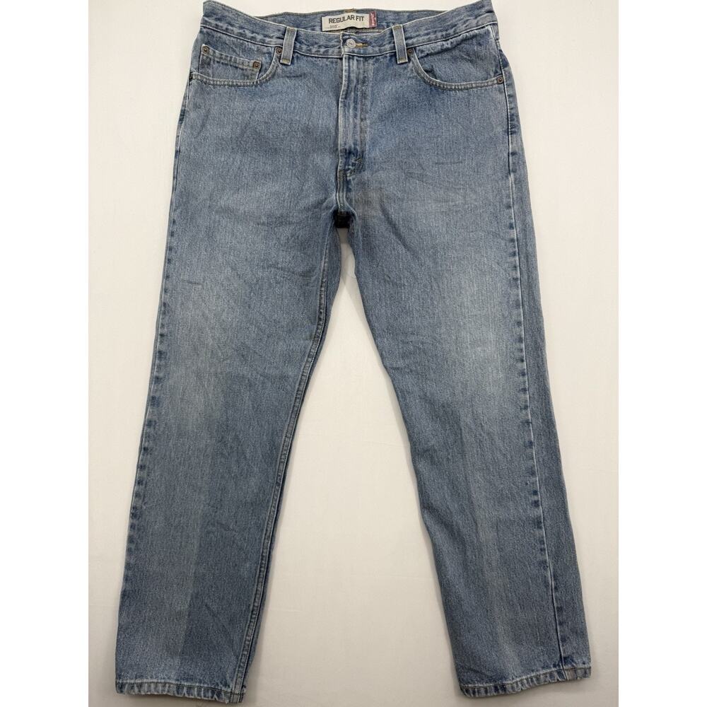 Levis 505 Mens Regular Fit‎ Jeans 36x30 Lite Wash Blue Denim Straight Leg